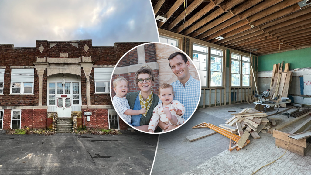 A family transforms a 100-year-old school into a dream home in a "chaotic" 3-year renovation